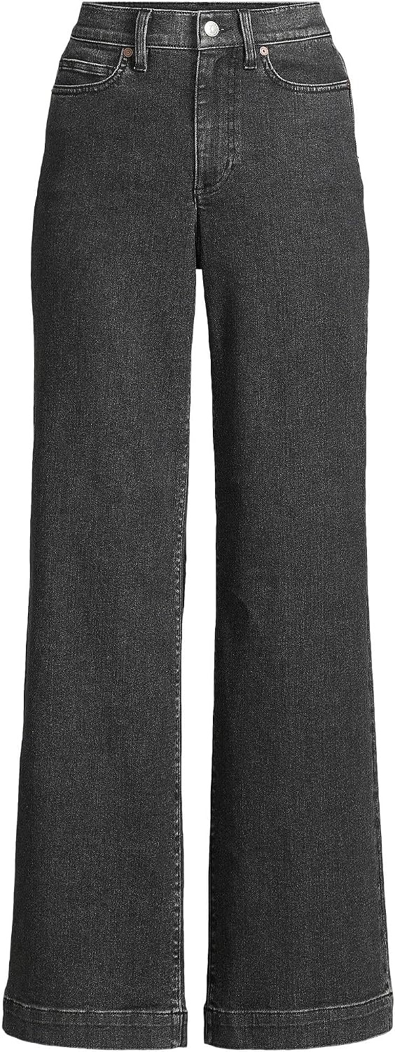 image:imageWomens Tencel Fiber High Rise Wide Leg PantsBlack Stone Wash