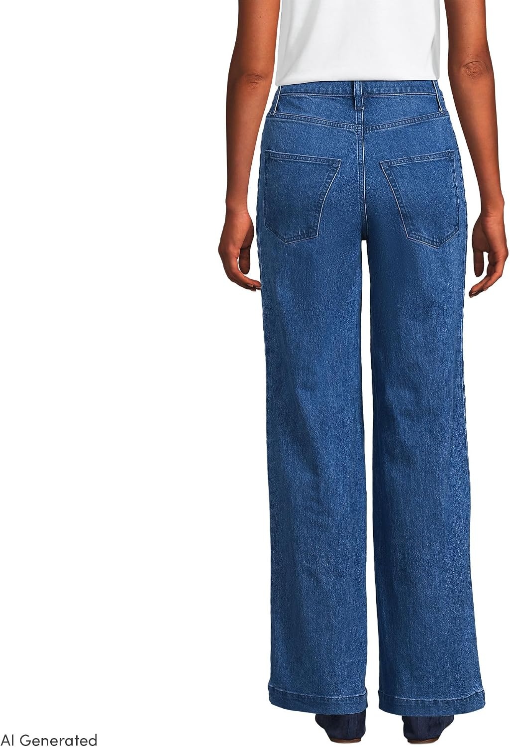 image:imageWomens Tencel Fiber High Rise Wide Leg PantsLaguna Blue With Braided Seam