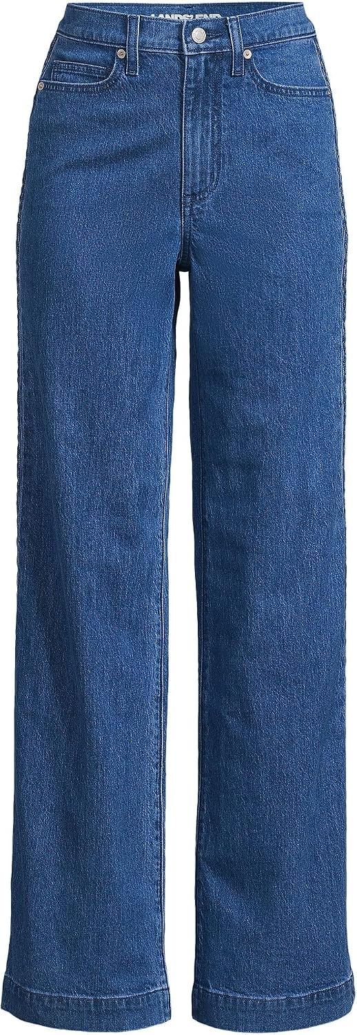 image:imageWomens Tencel Fiber High Rise Wide Leg PantsLaguna Blue With Braided Seam