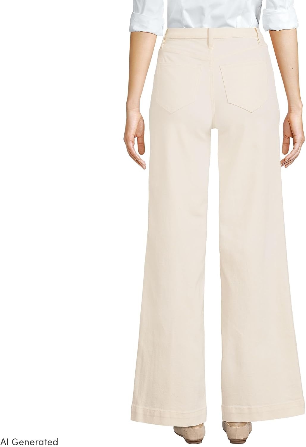 image:imageWomens Tencel Fiber High Rise Wide Leg PantsNatural