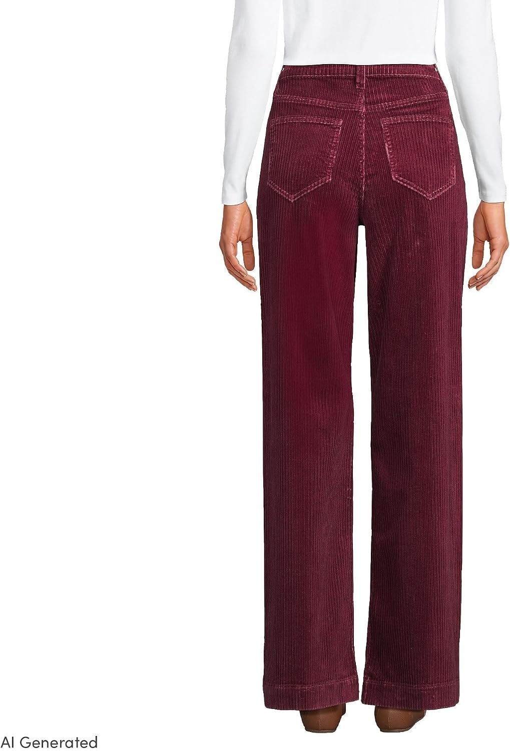 image:imageWomens Tencel Fiber High Rise Wide Leg PantsRich Burgundy