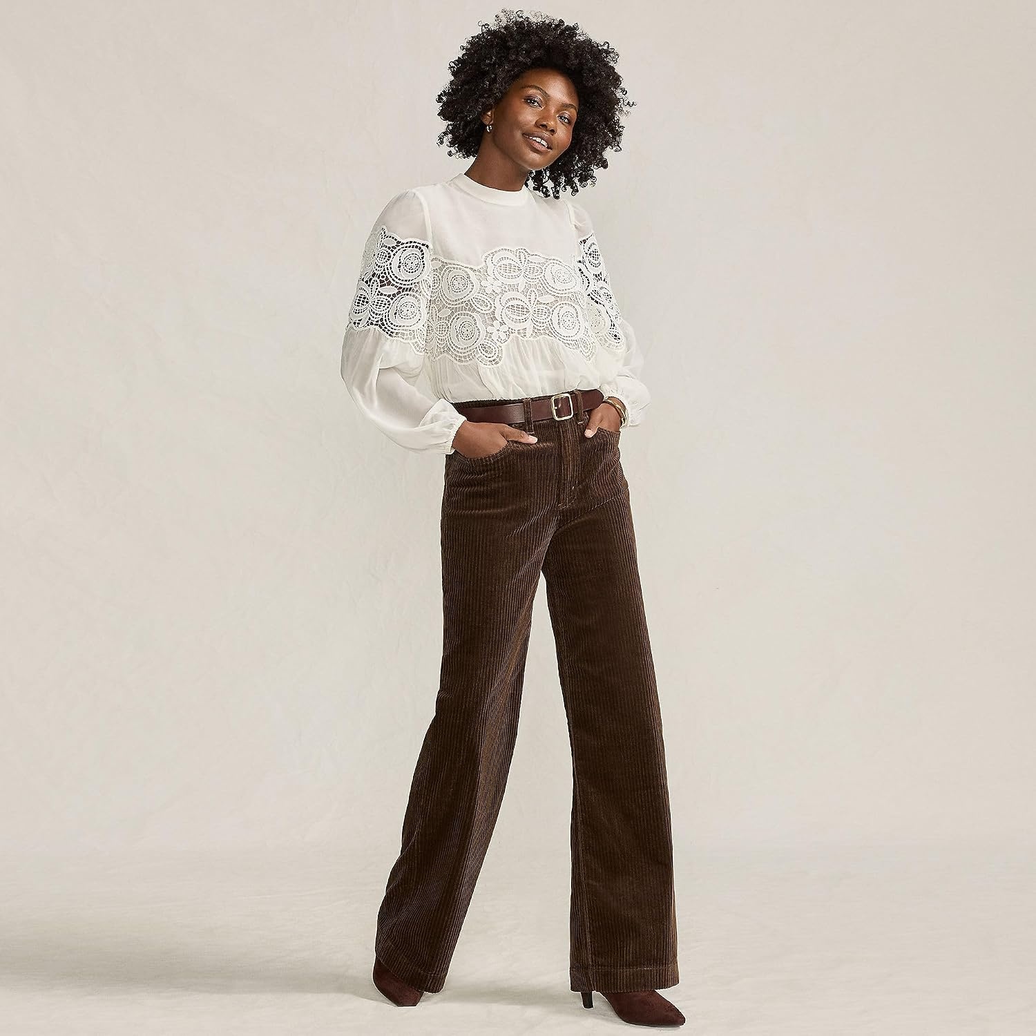 image:imageWomens Tencel Fiber High Rise Wide Leg PantsRich Coffee