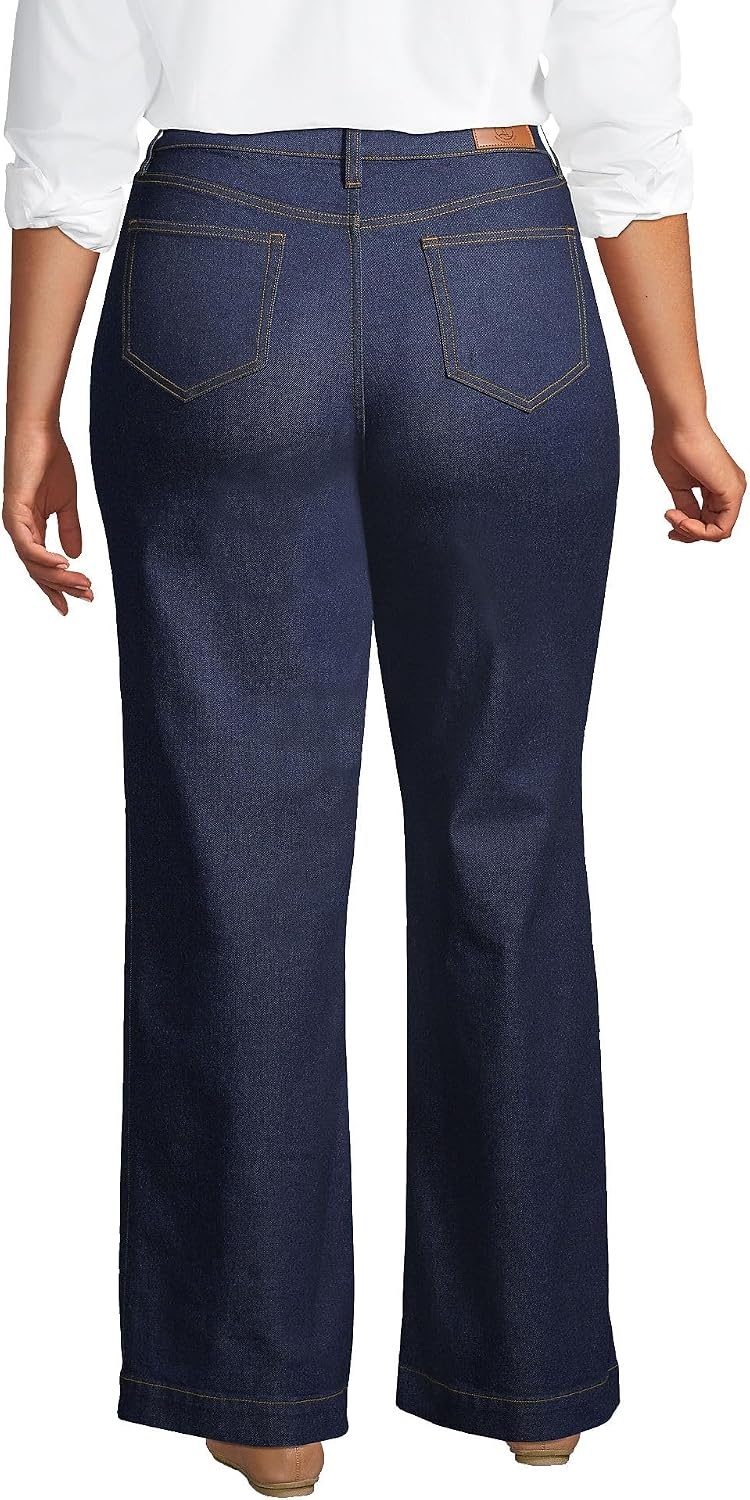 image:imageWomens Tencel Fiber High Rise Wide Leg PantsRiver Rinse