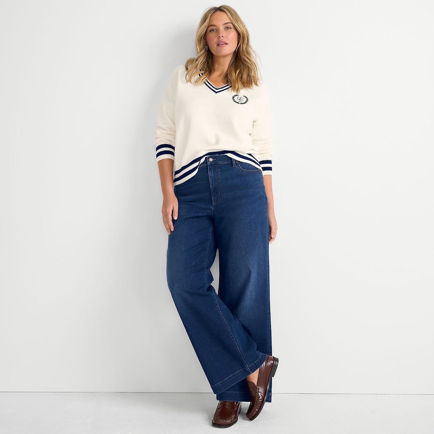 image:imageWomens Tencel Fiber High Rise Wide Leg PantsRoyal Indigo