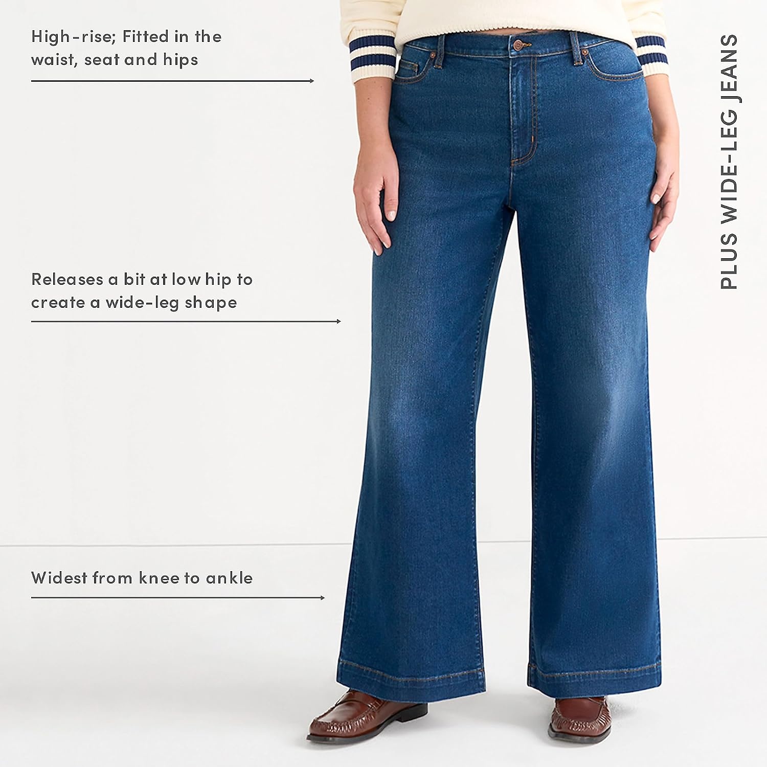 image:imageWomens Tencel Fiber High Rise Wide Leg PantsRoyal Indigo