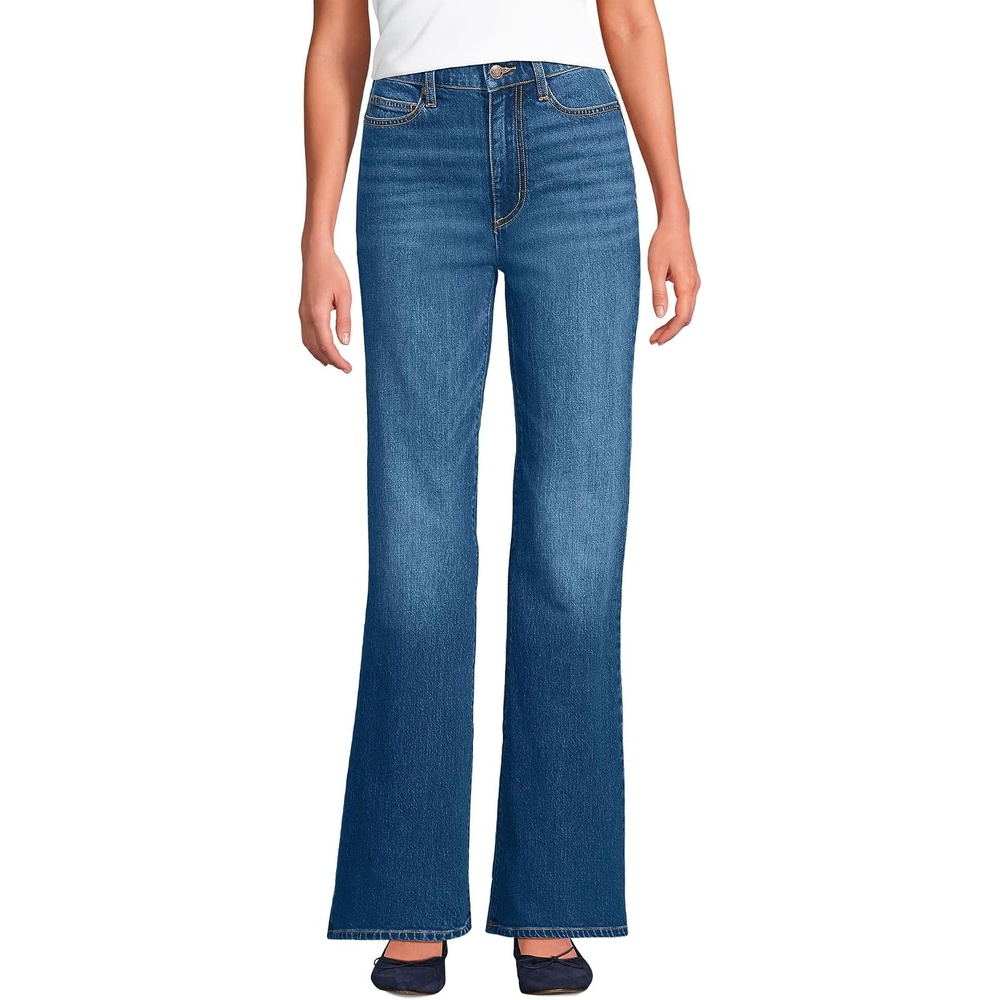 image:imageLands End Womens High Rise Flare JeansIndigo Tide Blue
