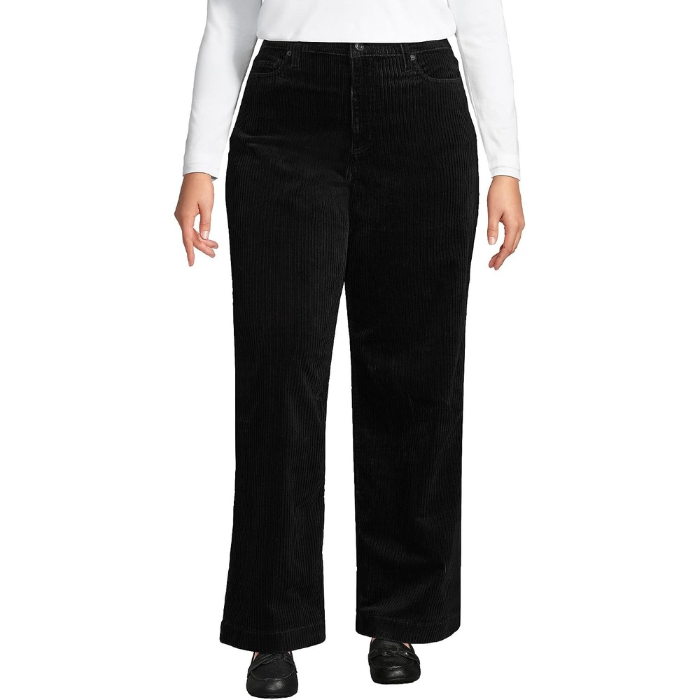 image:imageWomens Tencel Fiber High Rise Wide Leg PantsBlack