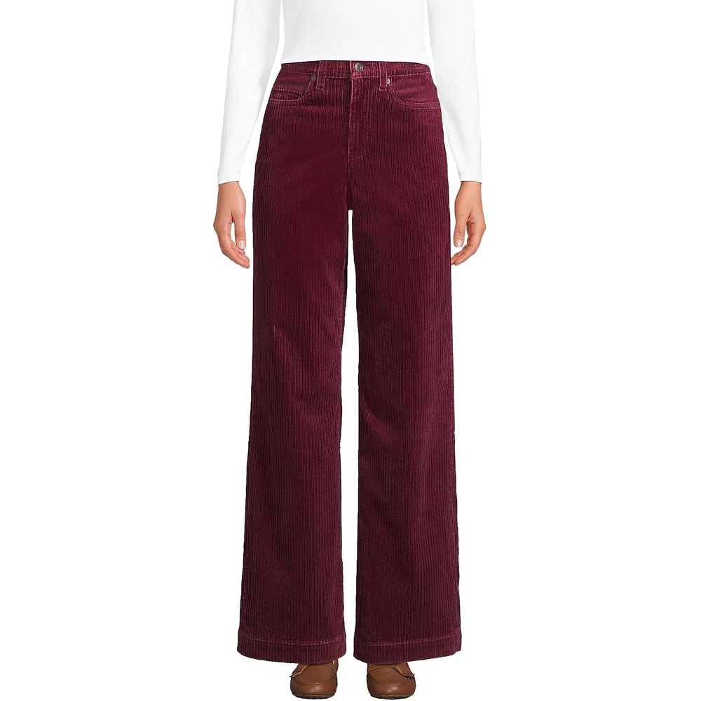 image:imageWomens Tencel Fiber High Rise Wide Leg PantsRich Burgundy
