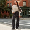 Women’s Tencel™ Fiber High Rise Wide Leg Pants(Black)
