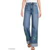 Women’s Tencel™ Fiber High Rise Wide Leg Pants(Embroidered/Medium Ocean Wash)