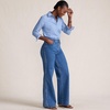 Women’s Tencel™ Fiber High Rise Wide Leg Pants(Laguna Blue With Braided Seam)