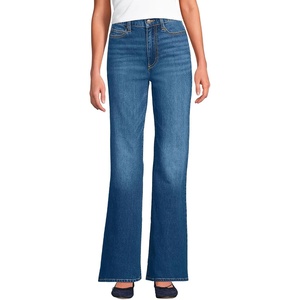 Lands’ End Women’s High Rise Flare Jeans(Indigo Tide Blue)
