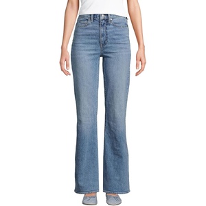 Lands’ End Women’s High Rise Flare Jeans(Lake Blue Wash)