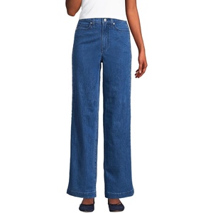Women’s Tencel™ Fiber High Rise Wide Leg Pants(Laguna Blue With Braided Seam)
