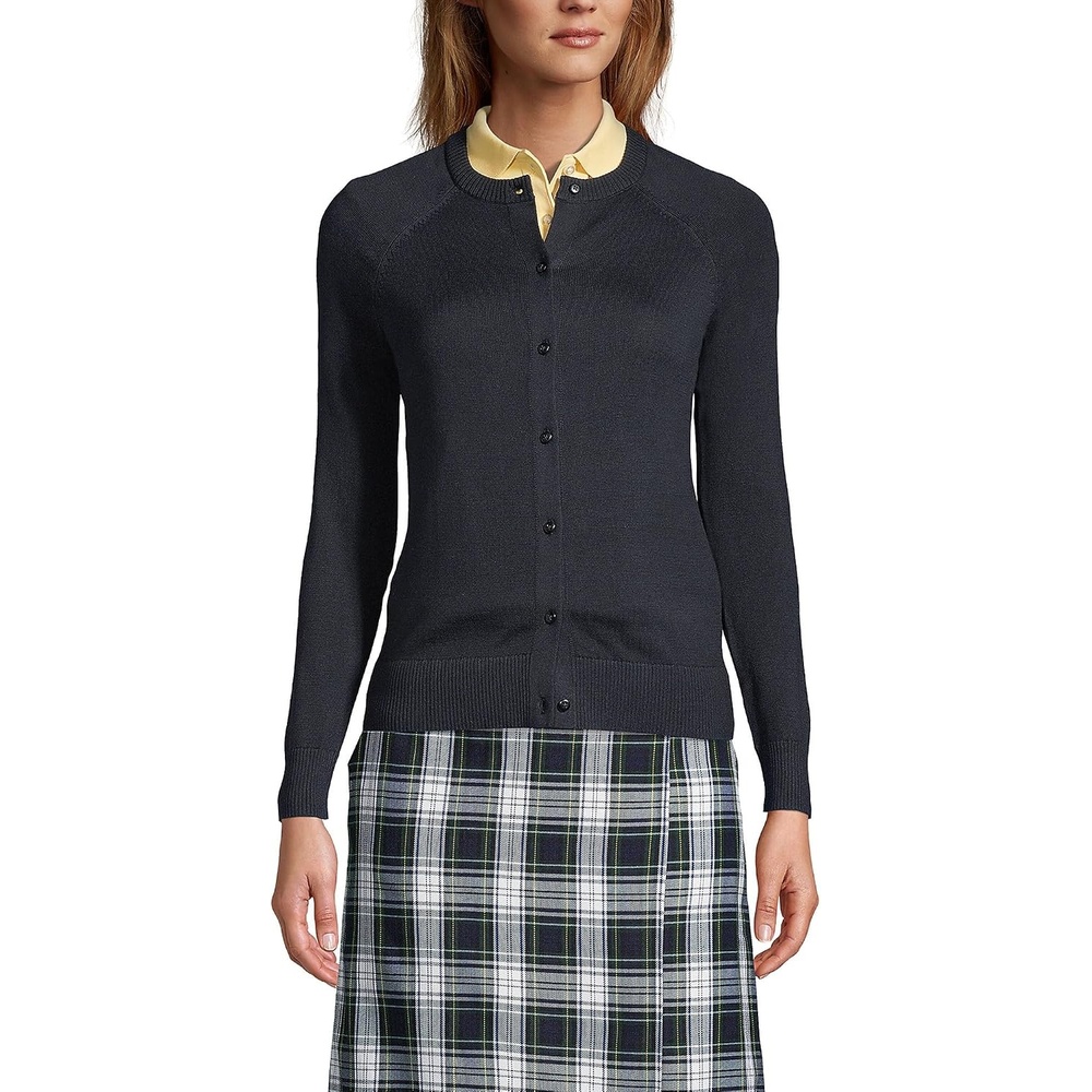image:imageSchool Uniform Young Womens Cotton Modal Cardigan SweaterBlack