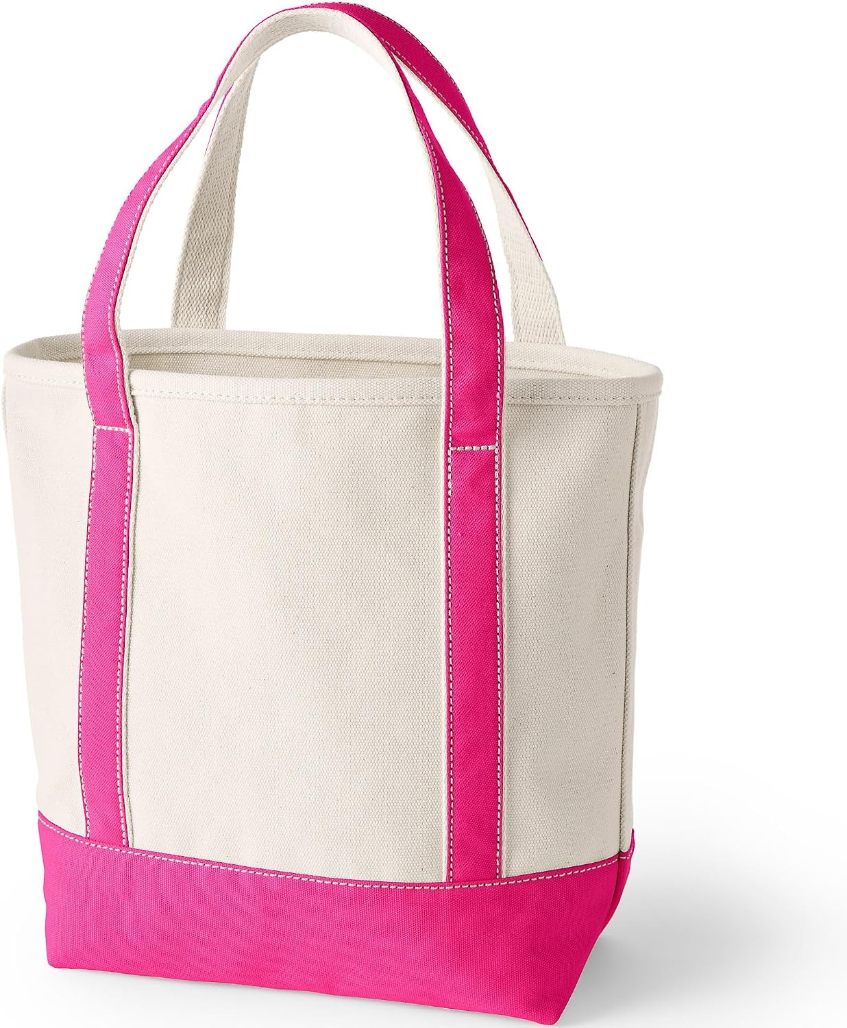 image:imageLands End Open Canvas ToteNaturalHot Pink