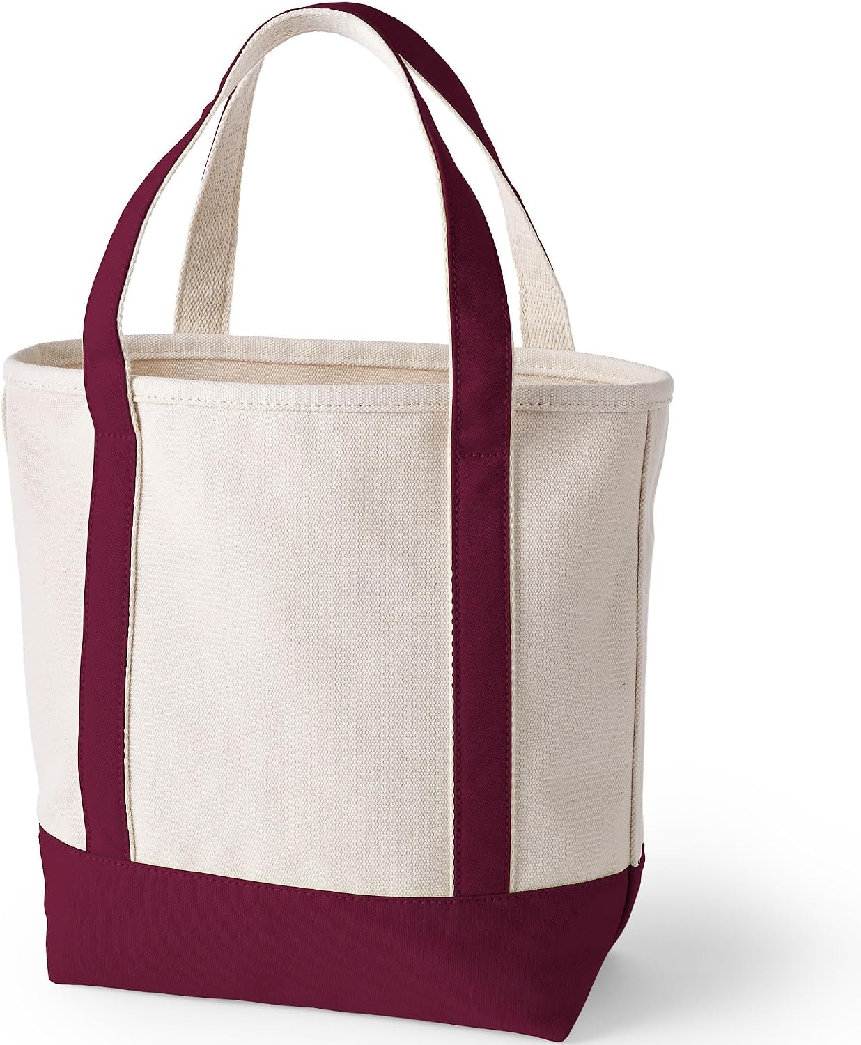image:imageLands End Open Canvas ToteNaturalRich Burgundy