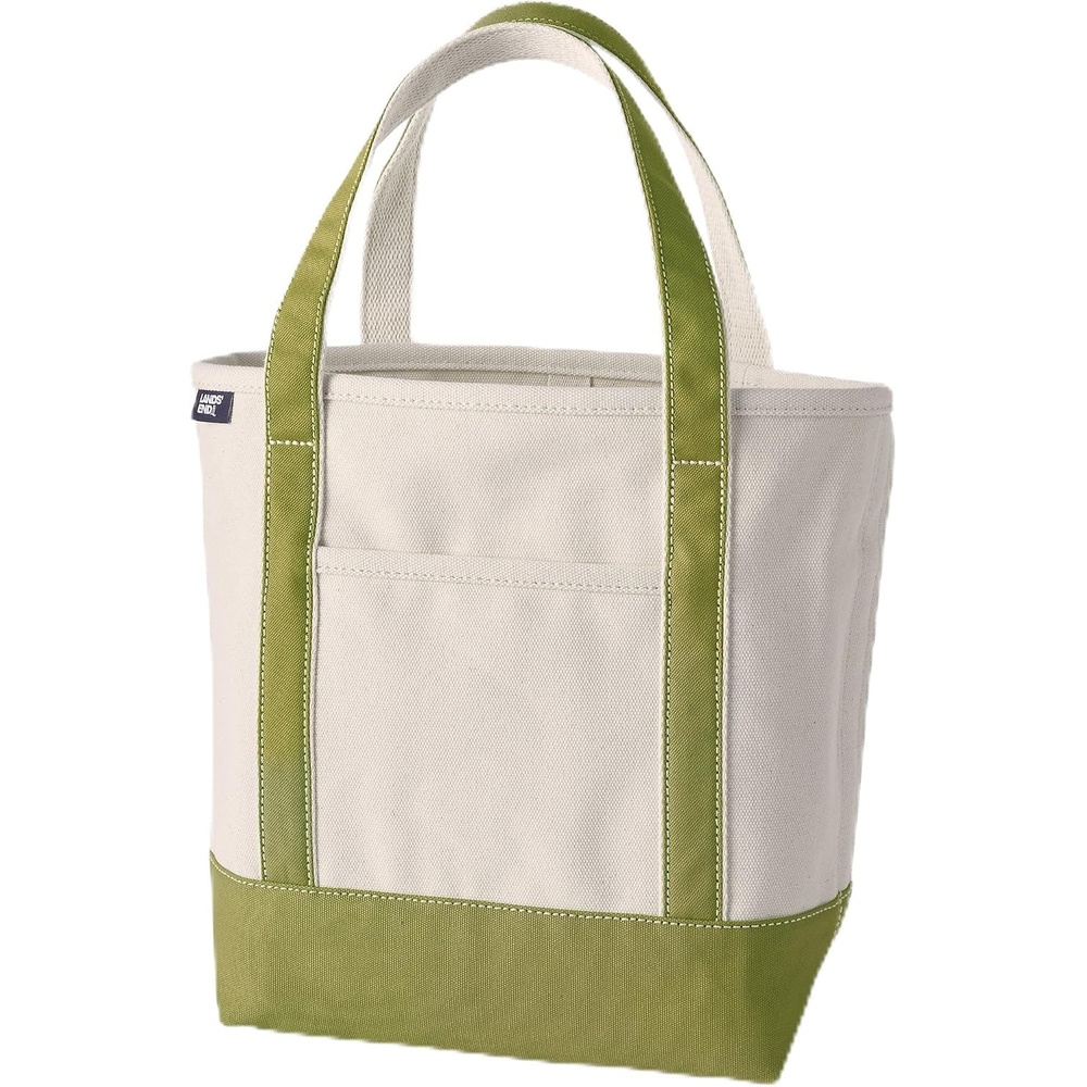 image:imageLands End Open Canvas ToteNaturalLime Green