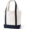 Lands’ End Open Canvas Tote(Apple/Natural/Navy)