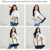 Lands’ End Open Canvas Tote(Black/Black)