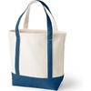 Lands’ End Open Canvas Tote(Natural/Baltic Teal)