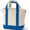 Lands’ End Open Canvas Tote(Natural/Beacon Blue)
