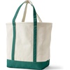 Lands’ End Open Canvas Tote(Natural/Bright Spruce)