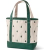 Lands’ End Open Canvas Tote(Natural/Christmas Tree)