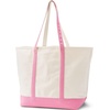 Lands’ End Open Canvas Tote(Natural/Fresh Pink)