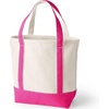 Lands’ End Open Canvas Tote(Natural/Hot Pink)