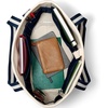 Lands’ End Open Canvas Tote(Natural/Navy Stripe)