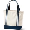 Lands’ End Open Canvas Tote(Natural/Navy Stripe)