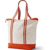 Lands’ End Open Canvas Tote(Natural/Pumpkin Stripe)