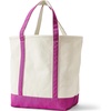 Lands’ End Open Canvas Tote(Natural/Purple Orchid)