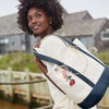 Lands’ End Open Canvas Tote(Natural/Radiant Navy)
