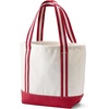 Lands’ End Open Canvas Tote(Natural/Rich Red Stripe)