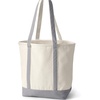 Lands’ End Open Canvas Tote(Natural/Silver Graphite)
