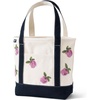 Lands’ End Open Canvas Tote(Apple/Natural/Navy)