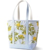 Lands’ End Open Canvas Tote(Blue/Natural Citrus)
