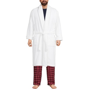 Lands’ End Men’s Calf Length Terry Robe(White)