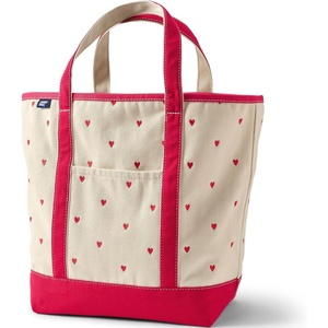 Lands’ End Open Canvas Tote(Embroidered Hearts)
