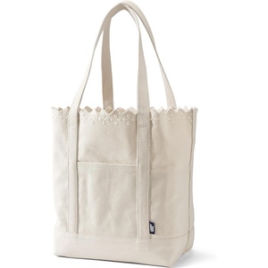 Lands’ End Open Canvas Tote(Natural Eyelet)