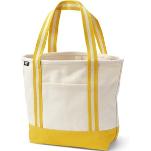 Lands’ End Open Canvas Tote(Natural/Atlas Yellow)
