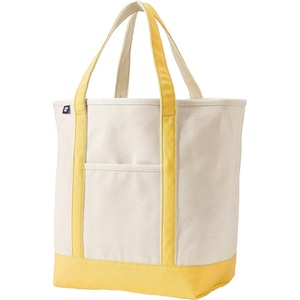 Lands’ End Open Canvas Tote(Natural/Goldenrod)