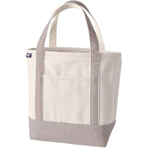 Lands’ End Open Canvas Tote(Natural/Soft Mushroom)
