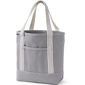 Lands’ End Open Canvas Tote(Silver Graphite)