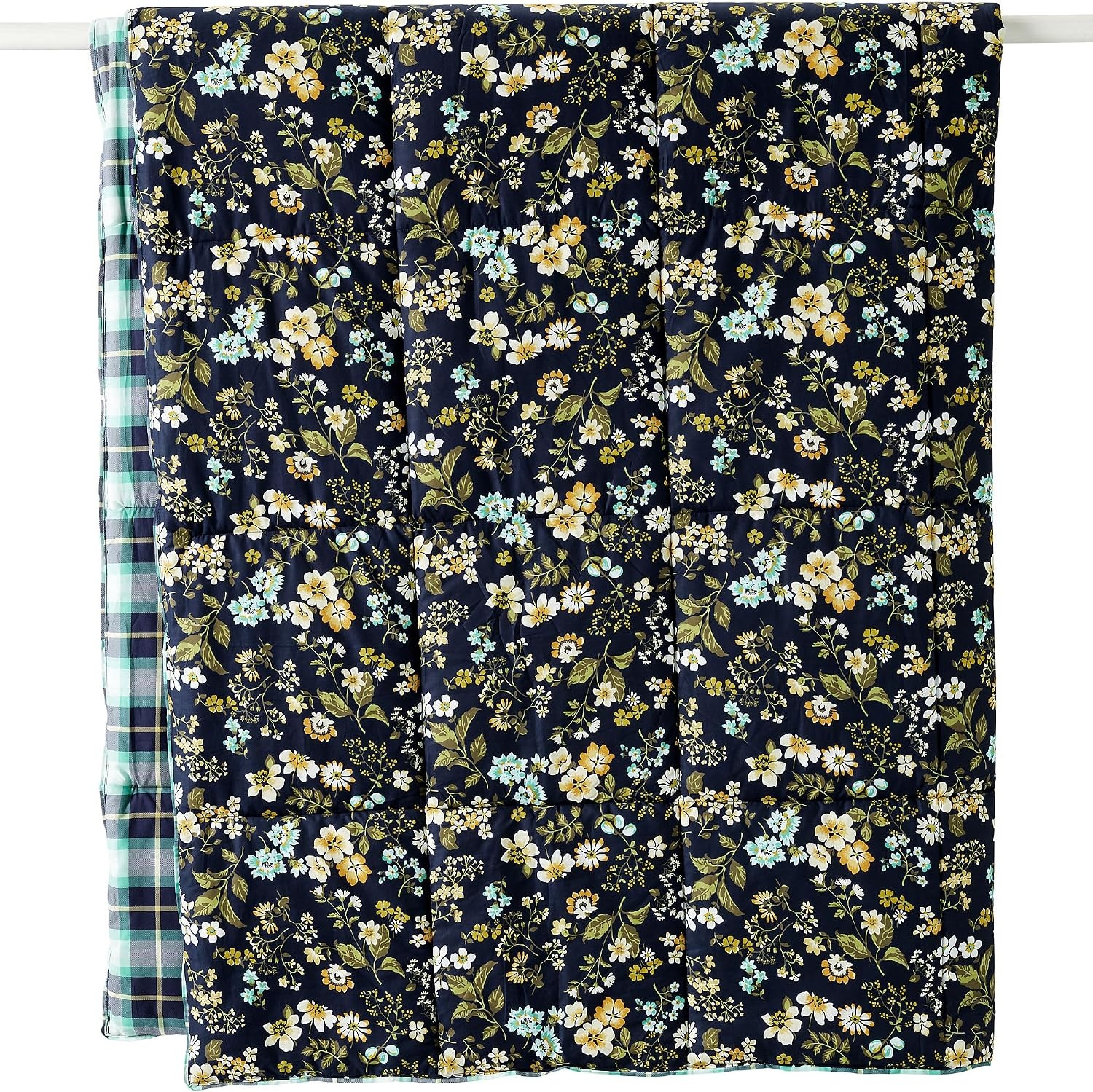 image:imageLands End 300 Thread Count Cotton Smooth Percale Printed Comforter King Radiant Navy FloralRadiant Navy Floral
