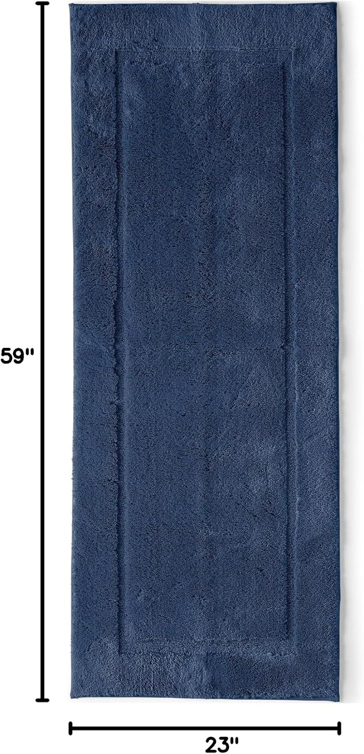 image:imageLands End Cotton NonSkid Small Bath Rug 16x23 16 x 23 ToastDeep Sea Navy