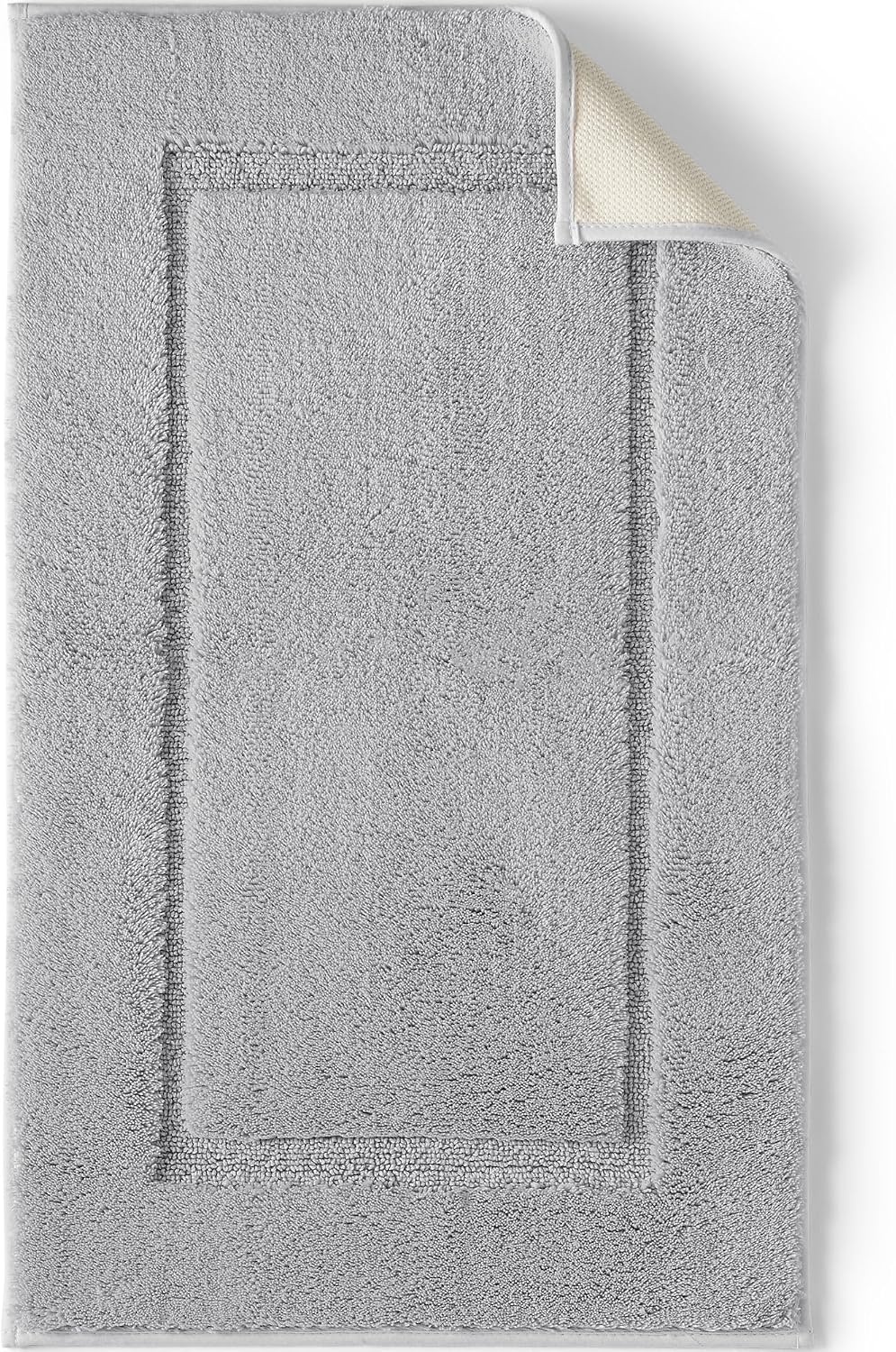image:imageLands End Cotton NonSkid Small Bath Rug 16x23 16 x 23 ToastUltimate Gray