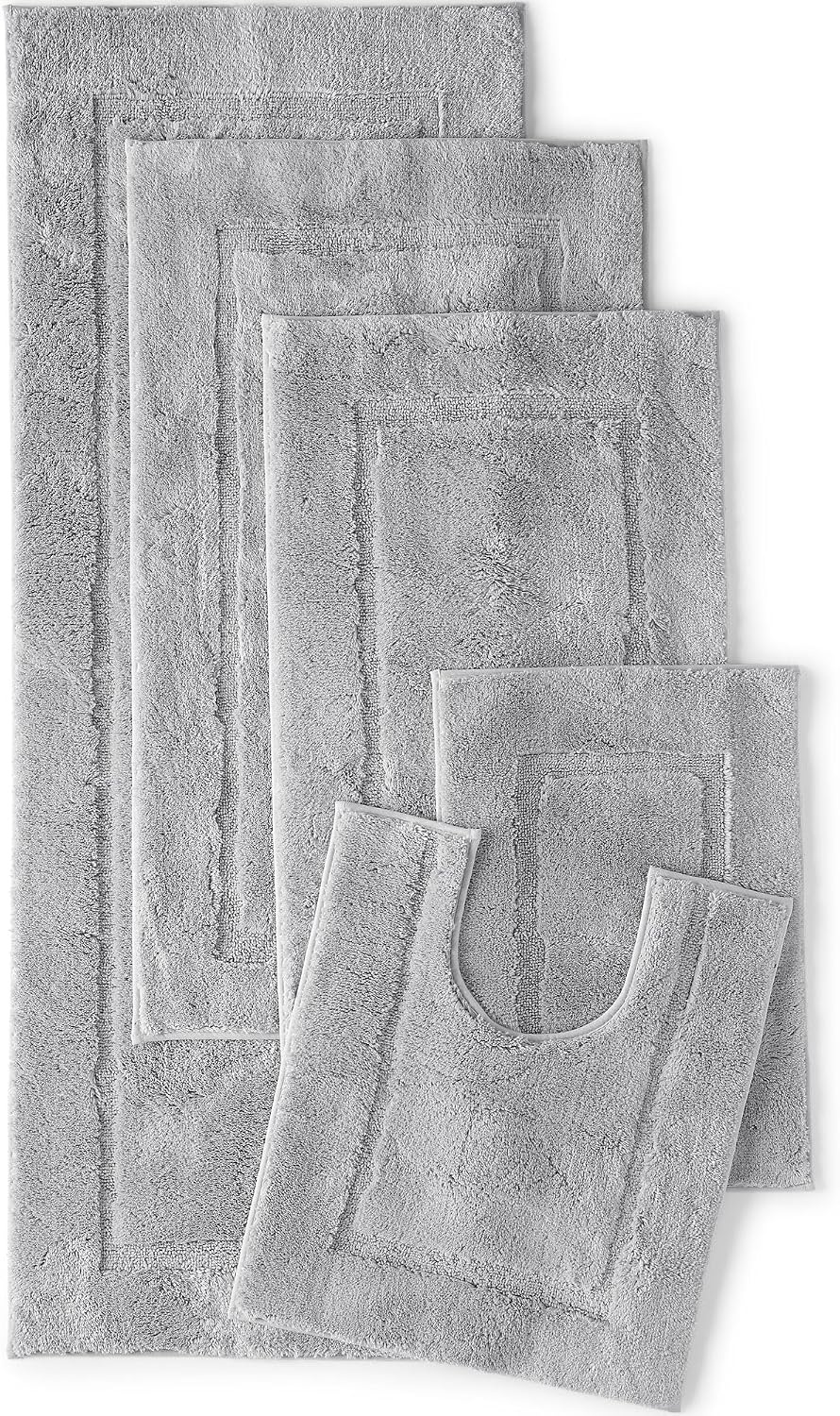 image:imageLands End Cotton NonSkid Small Bath Rug 16x23 16 x 23 ToastUltimate Gray